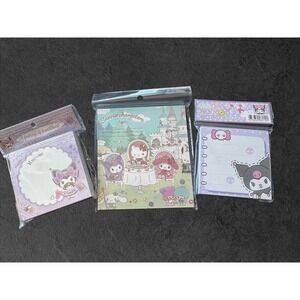 Sanrio‎ Kuromi Hello Kitty Memo Pad Stationery Set 3pc